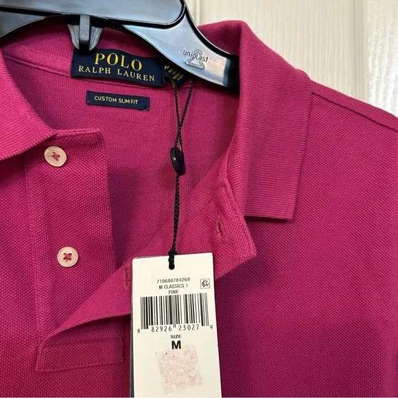 Polo Ralph Lauren Men’s Custom Slim Fit Mesh Polo Shirt in Pink Size M